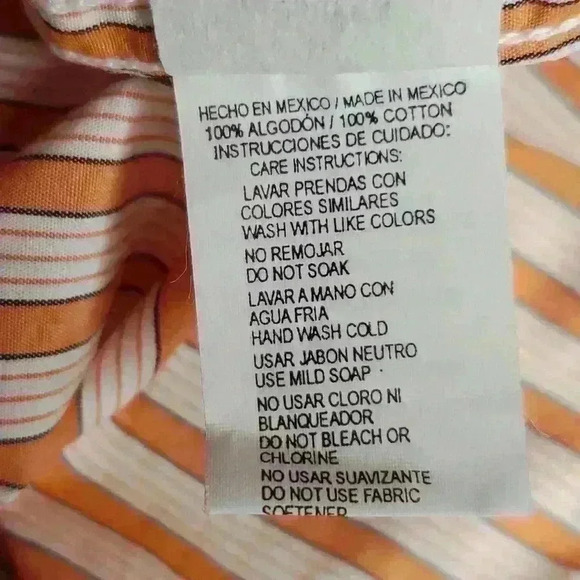 Ferrioni Sportivo Orange Stripe Button Down Shirt Scottie Dog Logo Pocket sz XL - Picture 9 of 10